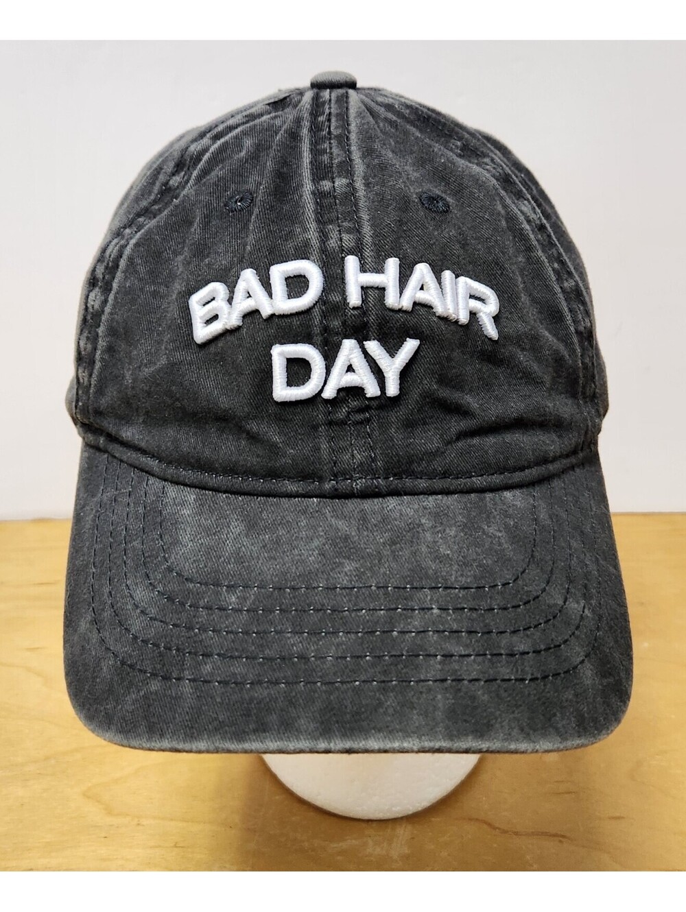 Bad Hair Day Time and Tru Women's Baseball Cap Washed Black Adjustable Hat